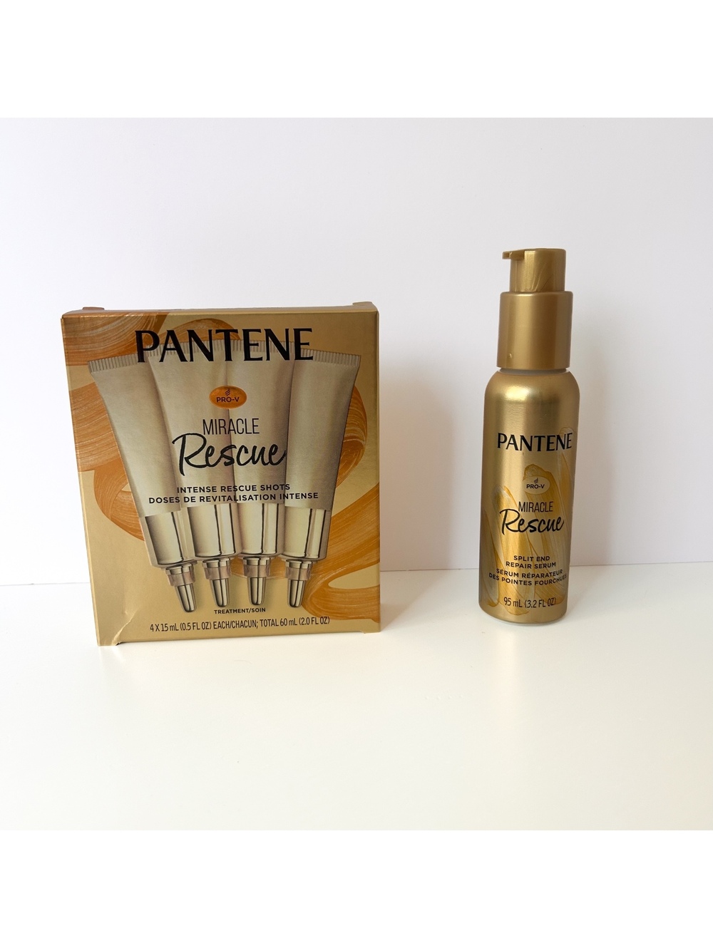 Pantene Miracle Rescue Hair Treatment Bundle Rescue Shots + Split End Serum New